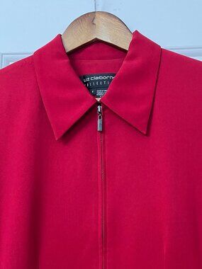 Liz Claiborne red zip up blazer size 8